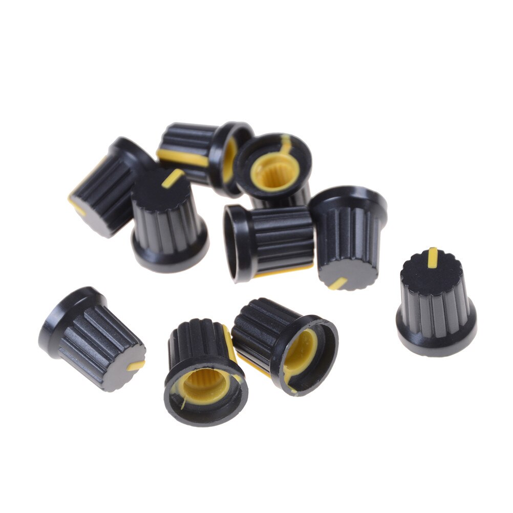 10Pcs Potentiometer Switch Knob Cap Hole Dia 6mm Volume Control Rotary Knob Cap: YL