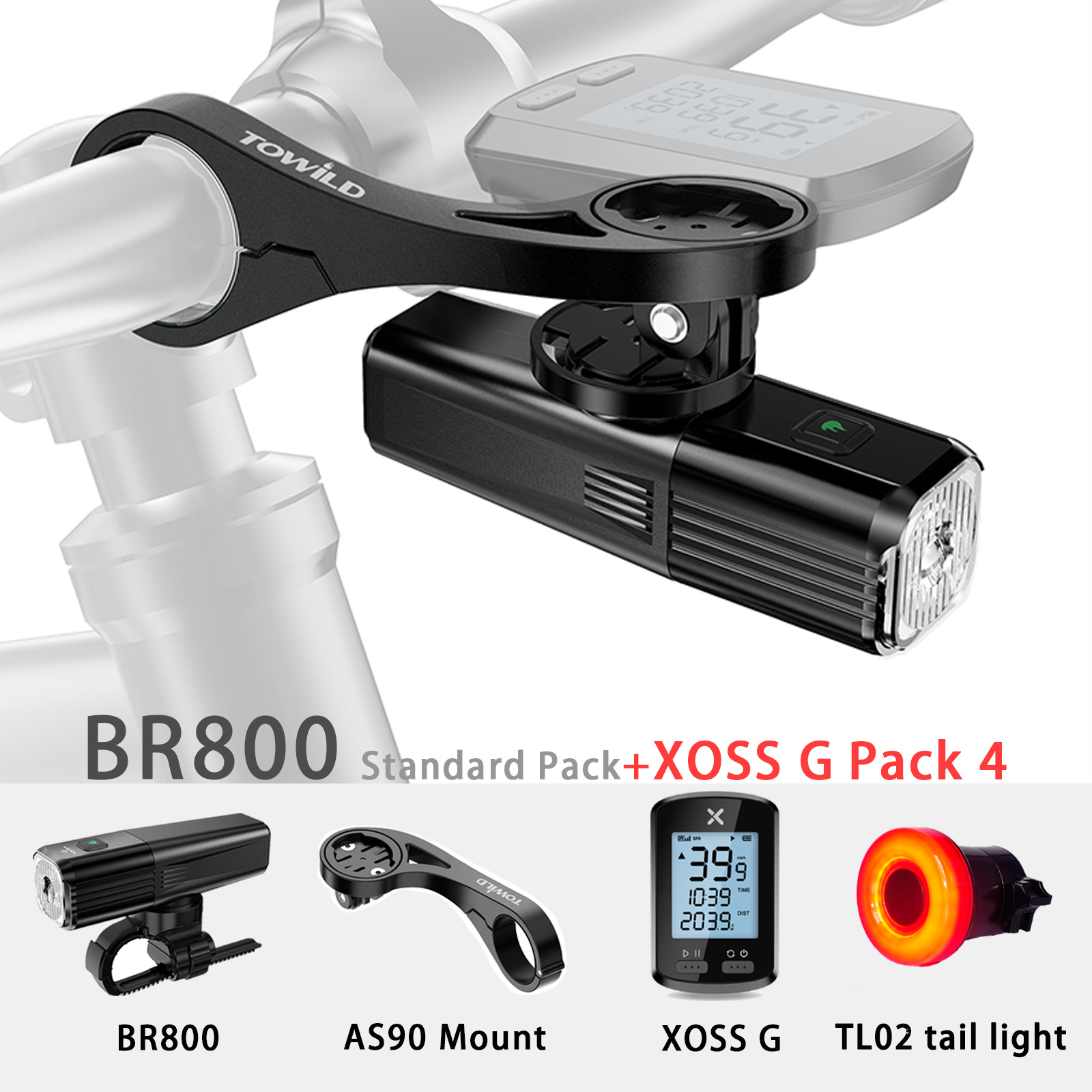 Towild BR800 Fahrrad Licht mit Schwanz licht Regendicht USB Aufladbare LED MTB Vorderseite Lampe Scheinwerfer Aluminium Ultrali
