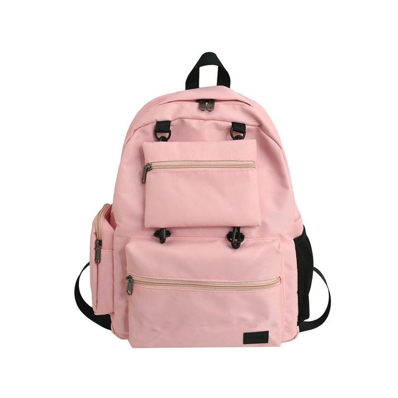 Sommer-damenrucksack Ich bin harajuku-stil aus wasserdichtem Nylon, reisetasche mit großem fassungsvermöGen, schulrucksack für Teenager-mädchen: Rosa