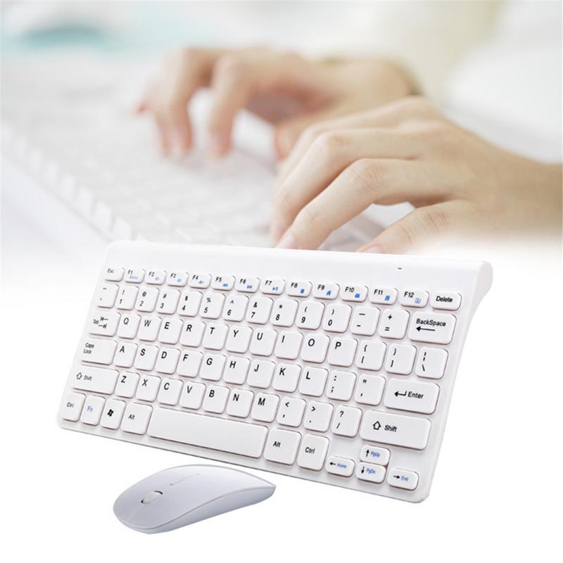 Ergonomische Draadloze Toetsenbord Kleine Stijlvolle Muis Set Mini Toetsenbord Voor Games Kantoor Entertainment Desktop Laptop Tablet Levert