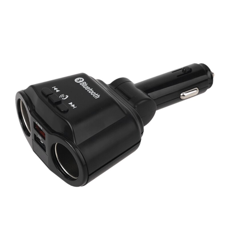 Car 2-Way Socket Splitter Dual USB Charger FM Transmitter U Disk Music Player E65C