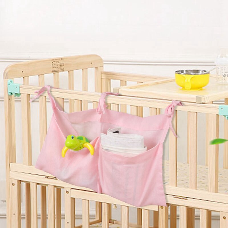 FBIL-Baby Bed Hanging Storage Bags Cotton Crib Organizer Toy Diaper Pocket For Crib Bedding Set Accessories Storage Bag