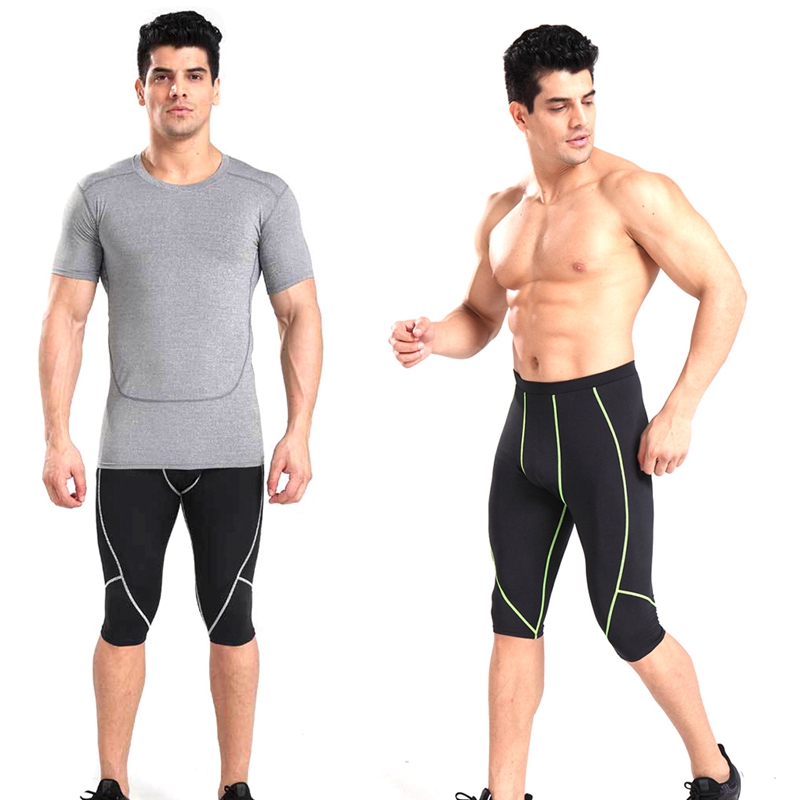 Männer kurze Hose Anti Schweiß Elastische Atmungsaktive Polyester Spandex Sport Strumpfhosen Kurze Hosen