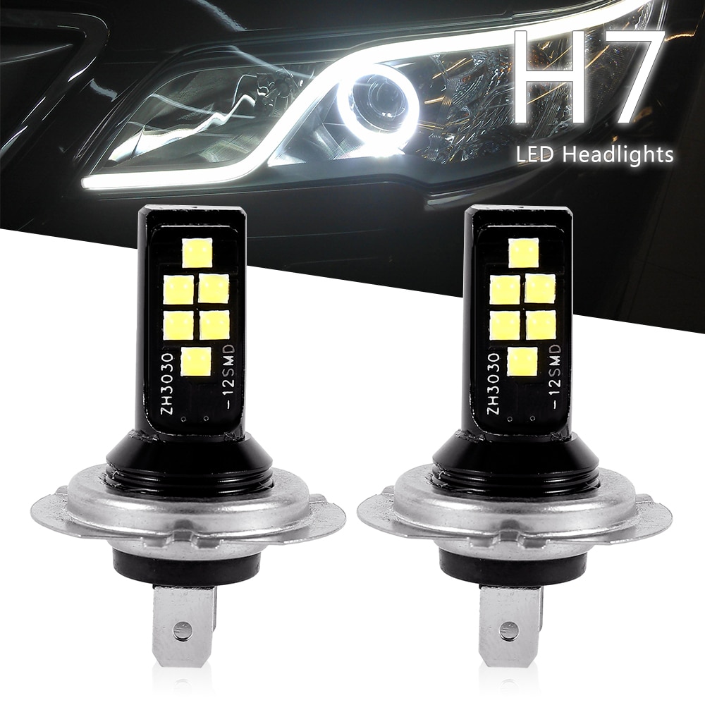 2PCS H7 LED Lampen Auto Motorfiets Koplampen Anti-fog Lamp 6000K Wit Rijden Dag Rijden Lichten Automatische LED Auto Accessoires