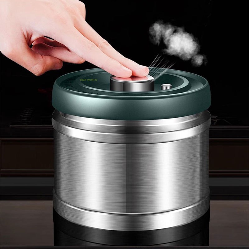 304 Stainless Steel Vacuum Food Grade Coffee Bean Sealed Jar Storage Containers for Grain, Snack, Sugar, Tea Kitchen Items