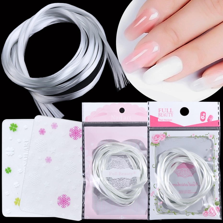 1m/2m/5m Nail Art Fiberglass For Nail Extension Building Clear Nails Fibernails Silk Acrylic Tips With Scraper Manicure SA1578