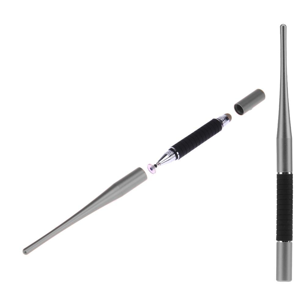 Universal 2 In 1 Capacitive Pen Touch Screen Drawing Pen Stylus Pens for Smartphone for iPhone for iPad Tablet PC: gray