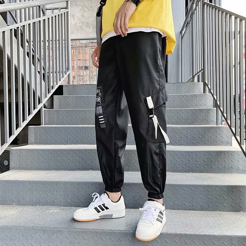 Ribbons pantalones Harem para hombre, pantalones elásticos de cintura para hombre, pantalones de Hip Hop para ocio, novedad de , pantalones casuales de de verano para hombres