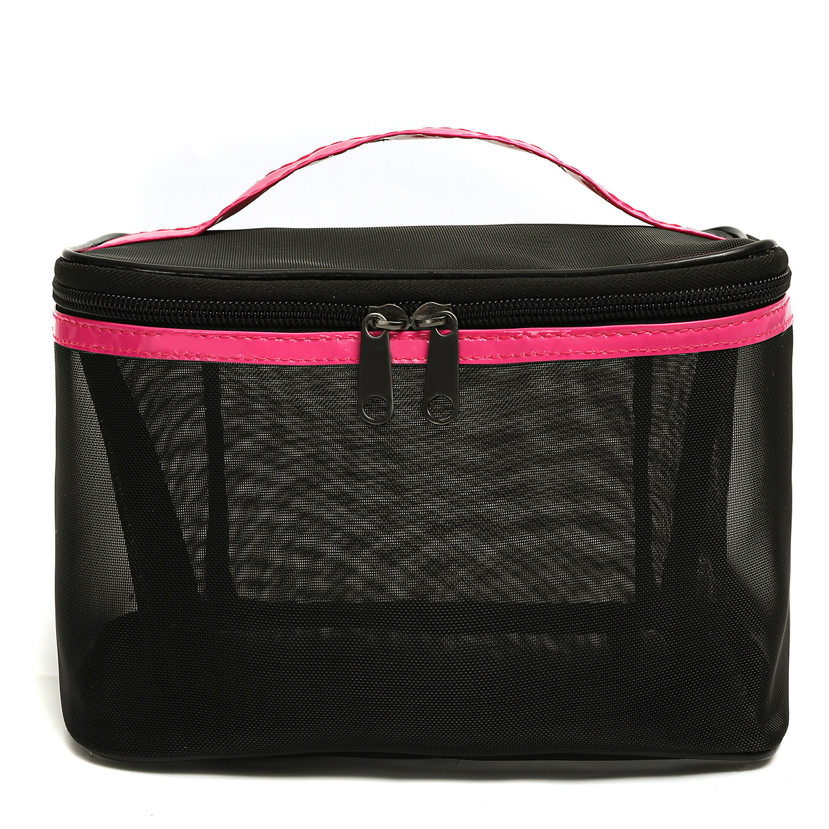 Makeup Bag Portable Large Capacity Organizer Storage Box Advanced CarryOn Waterproof Wash Cute Sweet Handbag Simple Toiletry Bag: Burgundy