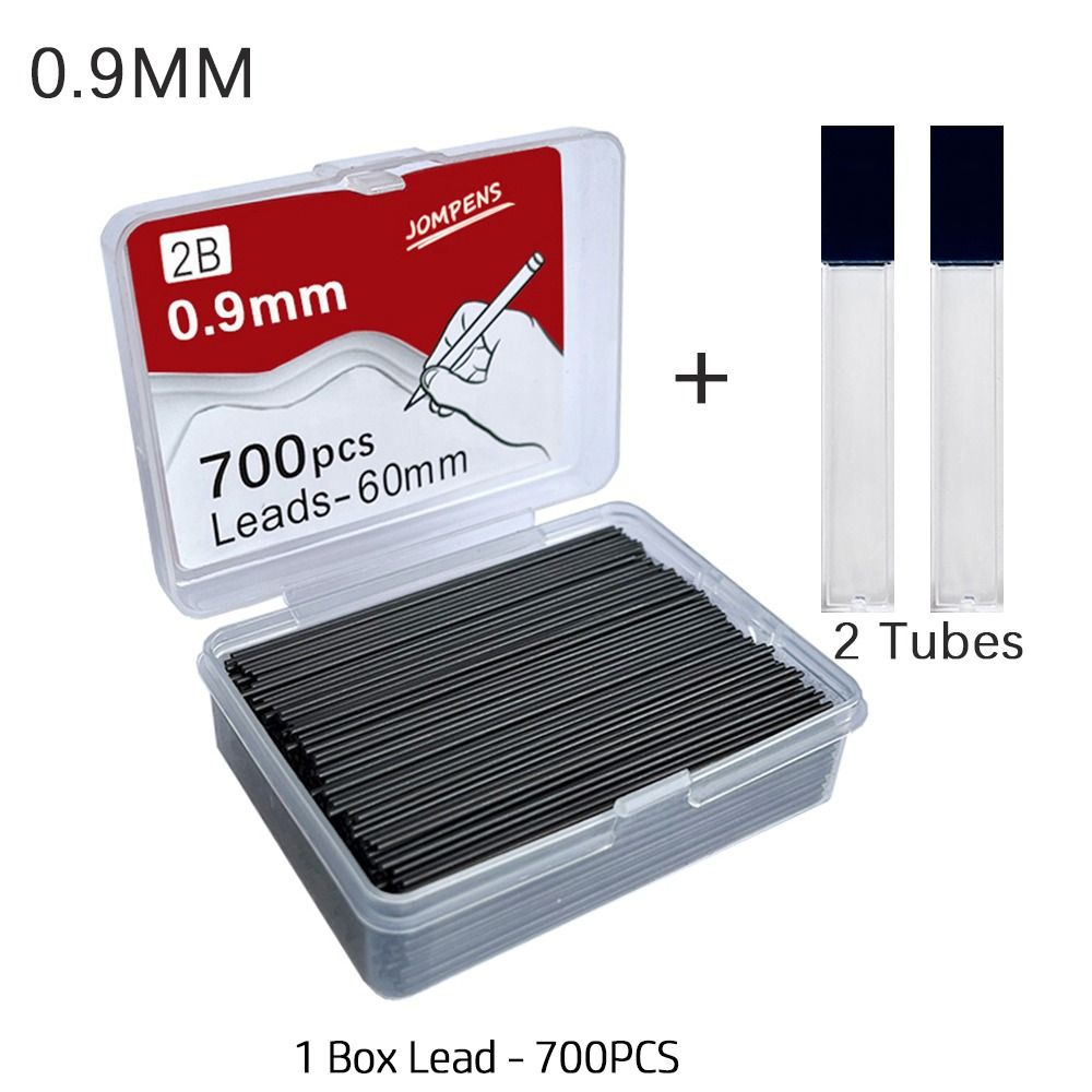 1000 st/ask mekanisk penna 0.5/0.7/0.9 2b 60mm längder utbytbara automatiska pennpåfyllningar konstskiss teckningsmaterial: Lila