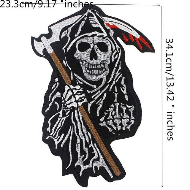 Skull Vest Embroidery Iron Patch Rider Iron On Back Of Jacket DIY Patches For Clothes Custom Iron Patches For Clothing: NO.6