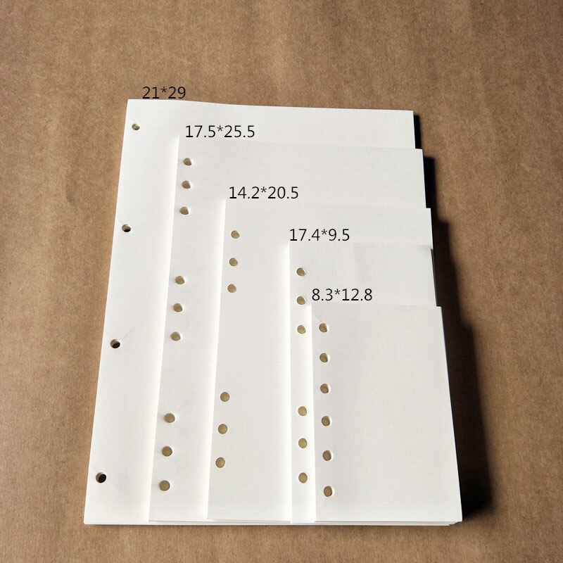 40Sheets/Pack A4/B5 Adapter Vulmiddel Papieren Losse Blad Notebook Core Wekelijkse Planner Leeg Notepad Innerlijke pagina School Kantoor Sup