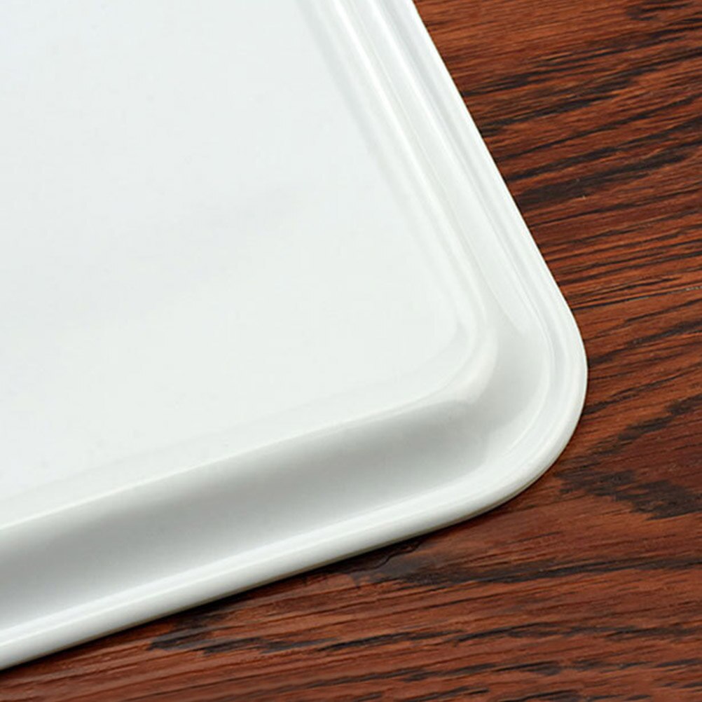 White Serving Tray Rectangular Serving Platter Food Tray Party Supplies Plates (Small Size)