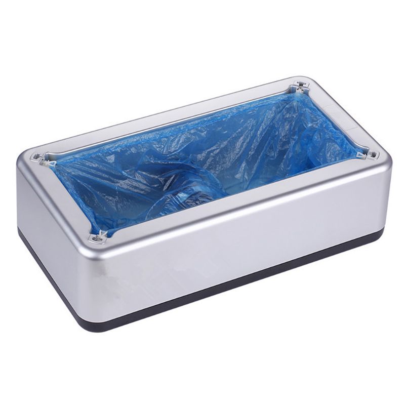 Automatic Shoe Cover Dispenser Machine Disposable Overshoe Dispenser Device: Silver