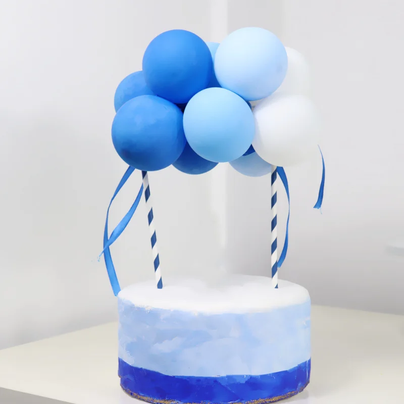 10 stks 5 Inch Ballon Cake Topper Metalen Confetti Ballen Cloud Vorm voor Verjaardag Baby Douche Bruiloft Decoratie DIY benodigdheden: Blauw