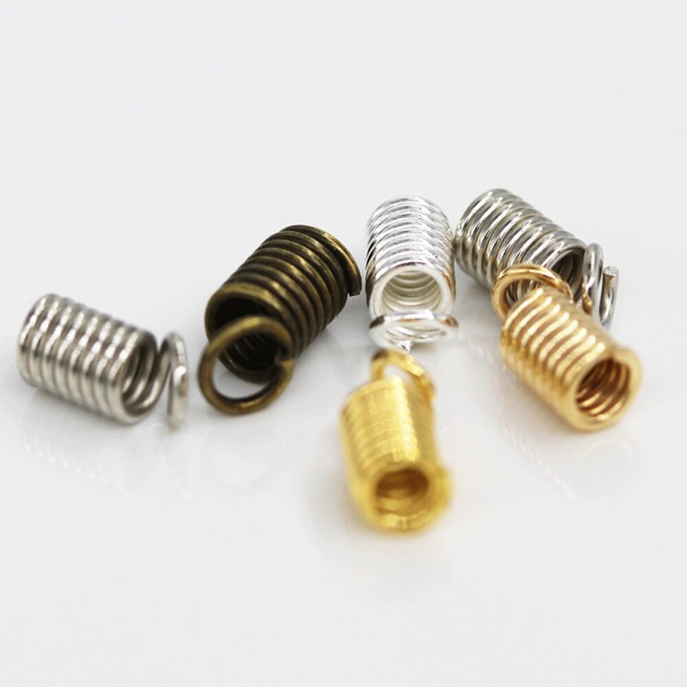 5 Packs DIY Jewelry Connectors Handmade Crafts Connecting Button Spring Buckles for Home Shop Dark Silver (3x7mm)