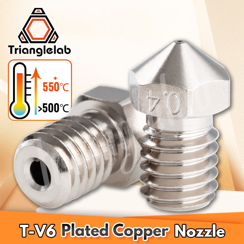 Trianglelab V6 Überzogene Kupfer Hotend Hohe temperatur Düse wärme Block wärme Pause Kühlkörper für PETG spähen PEI ABS Kohlenstoff faser