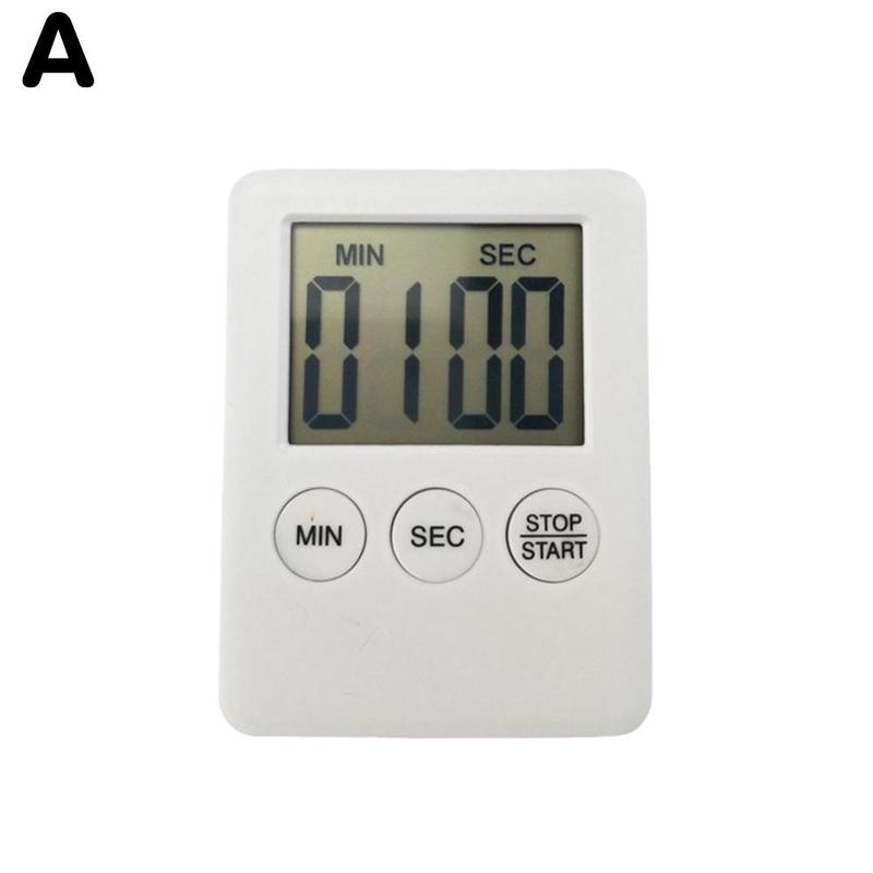 Alarm Timer Kitchen Mini LCD Digital Display Square Alarm Cooking Timer Up Sleep Stopwatch Count Magnet Countdown Clock Clo J1A3: A