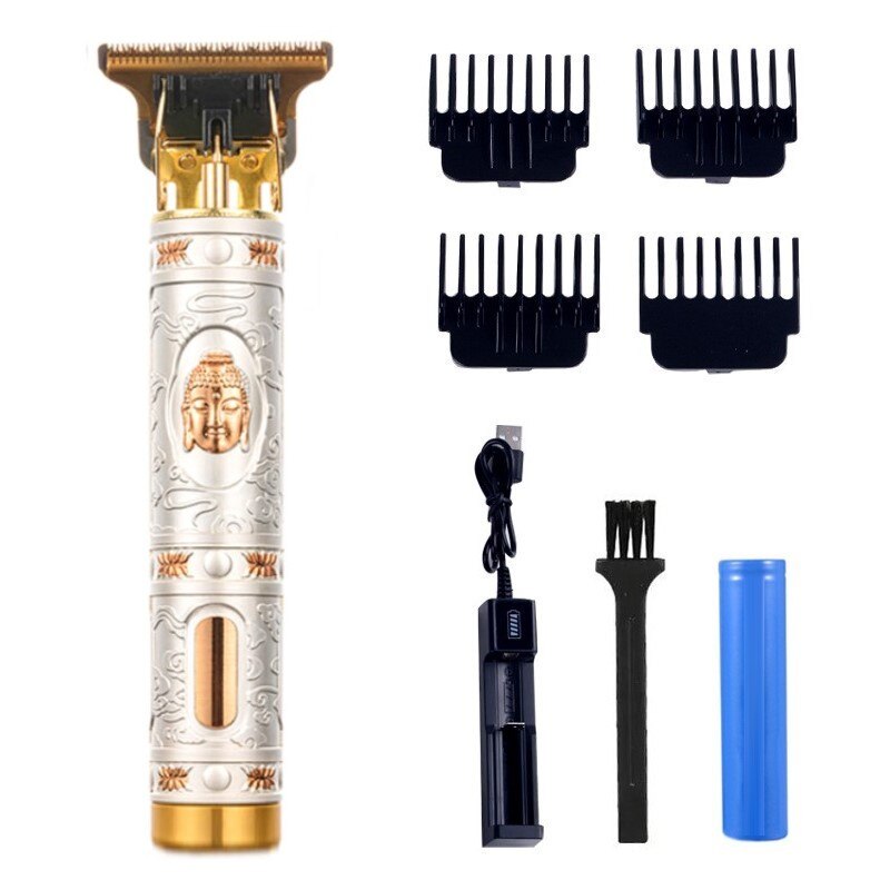 Maquinilla de afeitar de peluquero para hombres, afeitadora recargable estilo Retro T9 con cabezal de aceite, cortadora de pelo inalámbrica para niños, afeitadora de estilismo para mascotas: buddha2