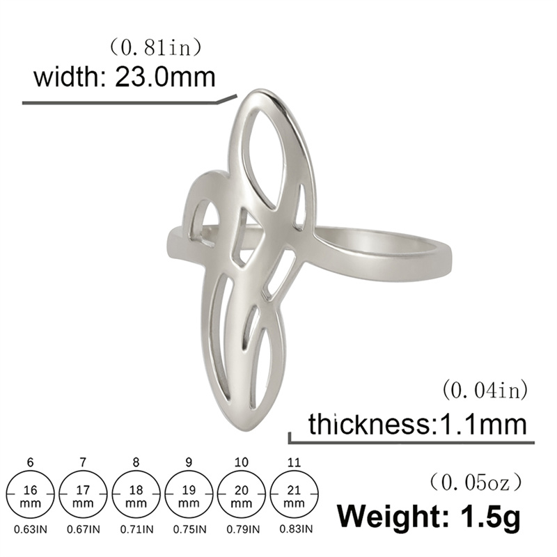 Anello alla moda con zampa di gatto in acciaio inossidabile Anello con cuore animale adorabile Gioielli per ragazze Amante degli animali Regali per feste Anelli de bodas tutto'ingrosso: 8 / Grigio