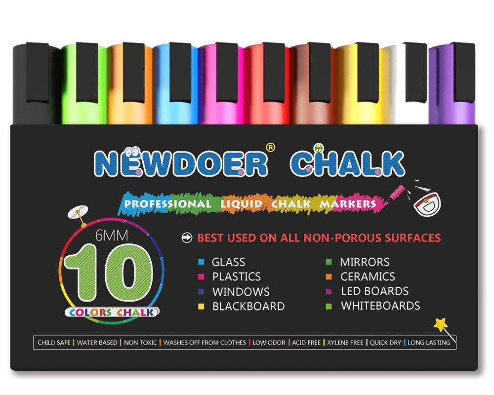 10 Kleur Heldere Neon Vloeibare Krijt Marker Pen Set Kind Vriendelijke Perfect Voor Krijtborden, Bistro, windows Glas Labels Whiteboa