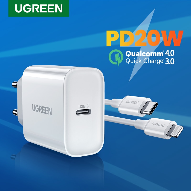 Ugreen Pd Charger 20W Fast Charger Voor Iphone 12X8 Usb Type C Lader Voor Xiaomi Quick Lading 4.0 3.0 Opladen Telefoon Oplader