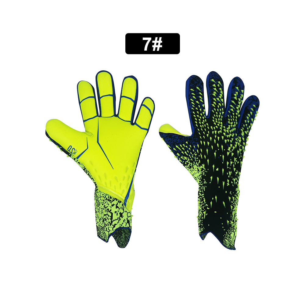 Professionele Voetbal Keeper Voetbal Handschoenen Anti-Slip Dikker Voetbal Keeper Handschoenen Vinger Bescherming Handschoenen Voetbal Equipmen: Licht Geel