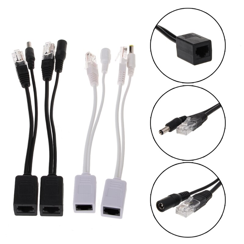 RJ45 Injector POE Splitter Adapter Cable Kit Passive Power Over Ethernet 12-48V