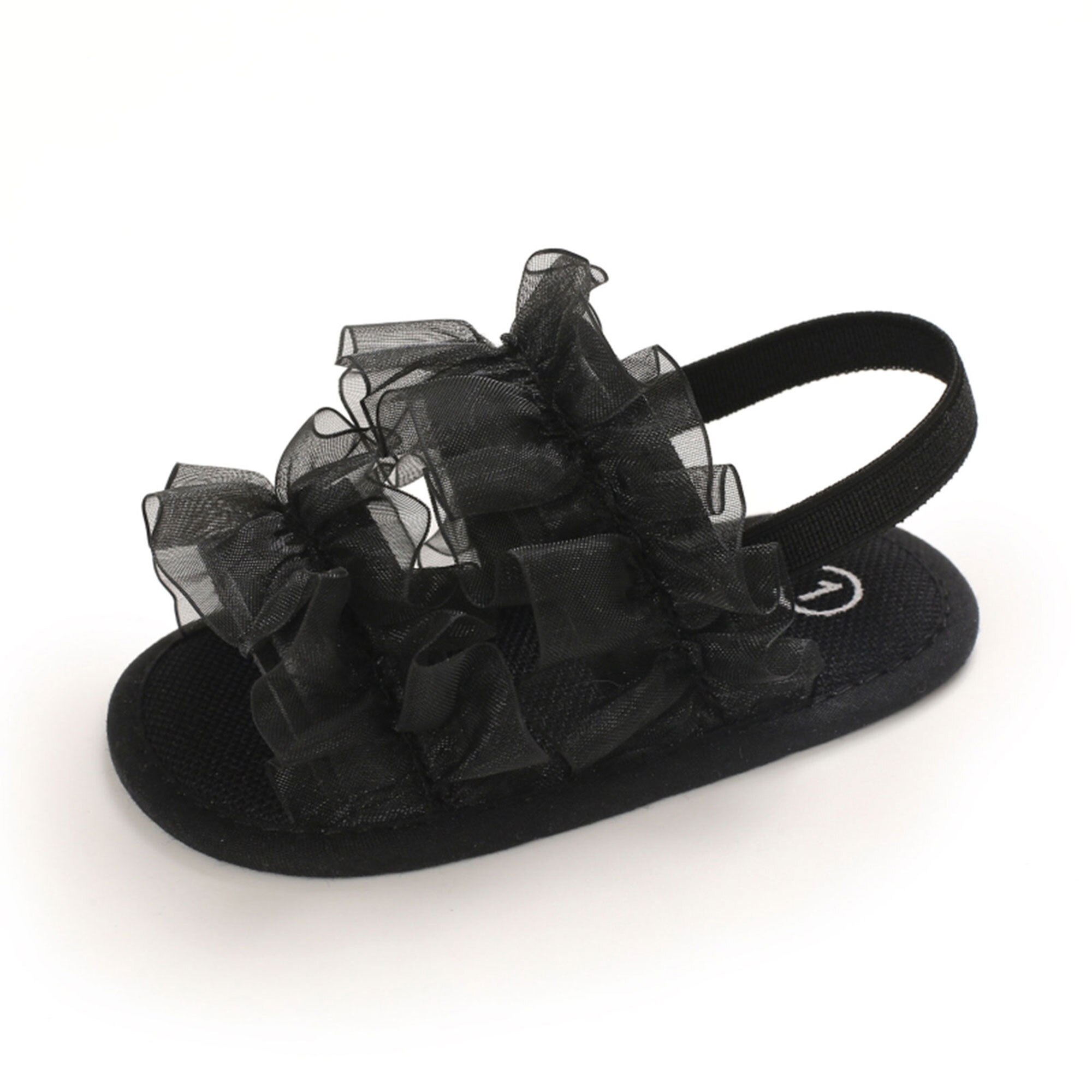 Baby Meisjes Sandaal Mesh Kant Leuke Zomer Zachte Zool Ademende Platte Prinses Baby Antislip 0-12 maanden Babyschoenen: Black / 0-6 months