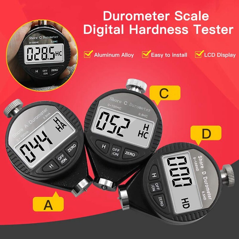 Portable 0-100HD Shore Hardness Digital Hardness Meter Durometer Hardness Tester with LCD Display