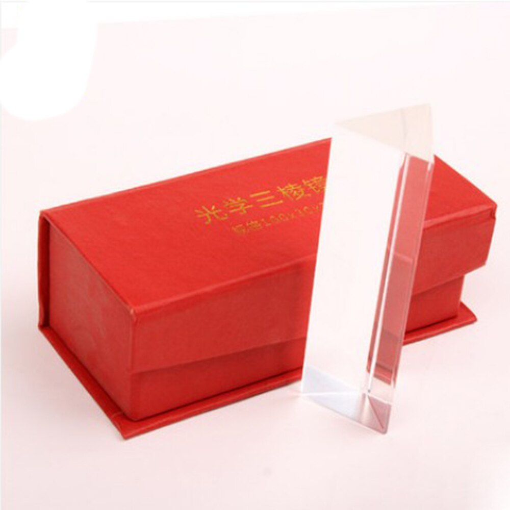 10CM Optical Glass Triple Triangular Prism Physics Teaching Light Spectrum Box