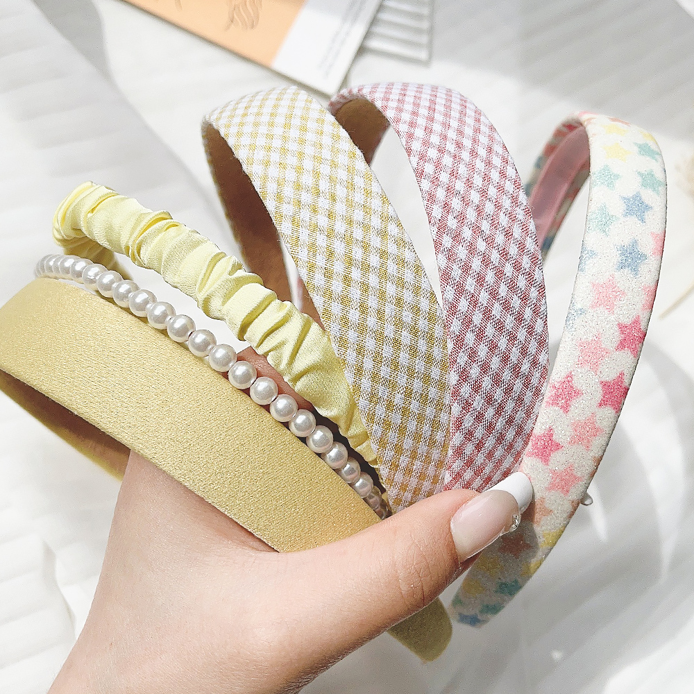 3 unids/set mujer bandas para el cabello de tela tocado diadema de perlas diadema para niñas aro para el cabello accesorios para el cabello femenino