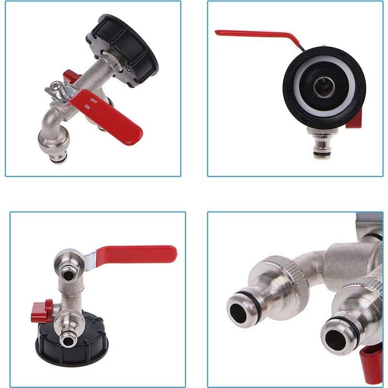 SHGO-Adaptador de conector de depósito de agua IBC de 1000 litros, grifo de reemplazo, adaptador de tanque de agua de lluvia para el jardín y el hogar