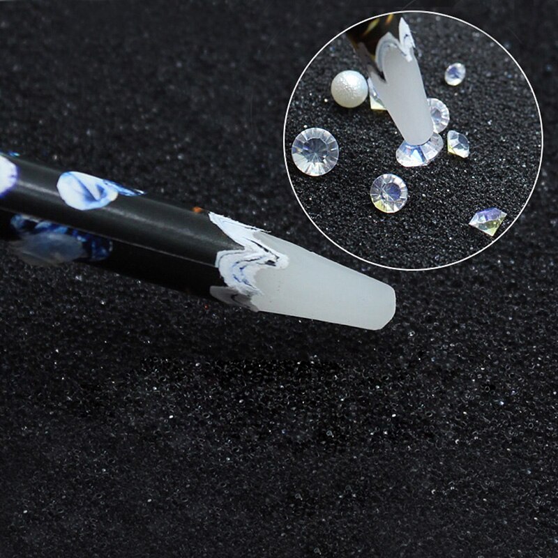 1 stk nail art dotting drill pen nail art rhinestone/pailletter/perler picker pencil nail art sticky drill voks pen negle dotting tool