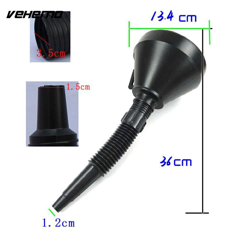 Vehemo Safety Oil Fuel Water Funnel With Screen Filter Tubing Tube Oil Gas Filters Heavy Duty Plastic