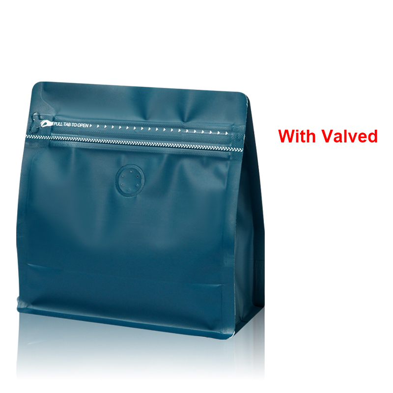 Lot de 20 sacs à café à valve épaisse, emballage de stockage de thé à domicile refermable, fermeture à glissière, sac debout en papier d'aluminium: S / Bleu profond
