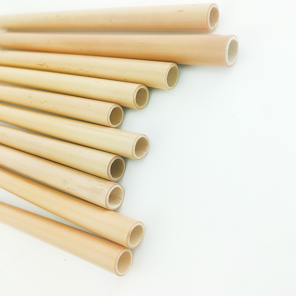 Large 8-12mm Bubble Tea Milkshake Straw Reusable Bamboo Straws Drinking Straws Set Bar Boba Straight Straw Tubes
