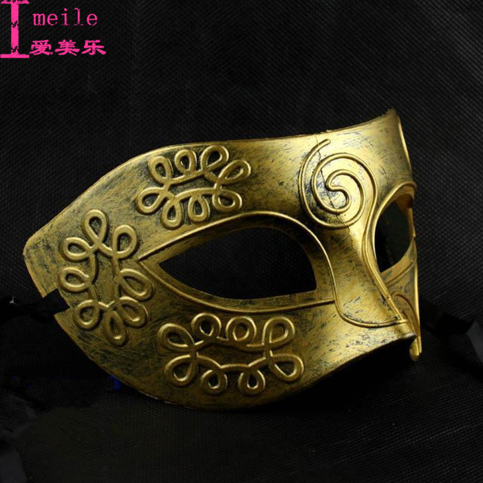 Halloween men's glamour mask half face cos masquerade party props retro wise and cool handsome sexy adult male mask: Style 1
