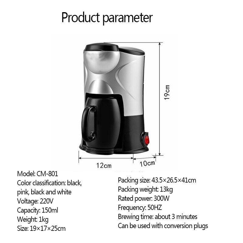 Automatyczny dzbanek do kawy domowy ekspres do kawy skraplacz mały przenośny 300w urządzenia kuchenne ekspres do kawy