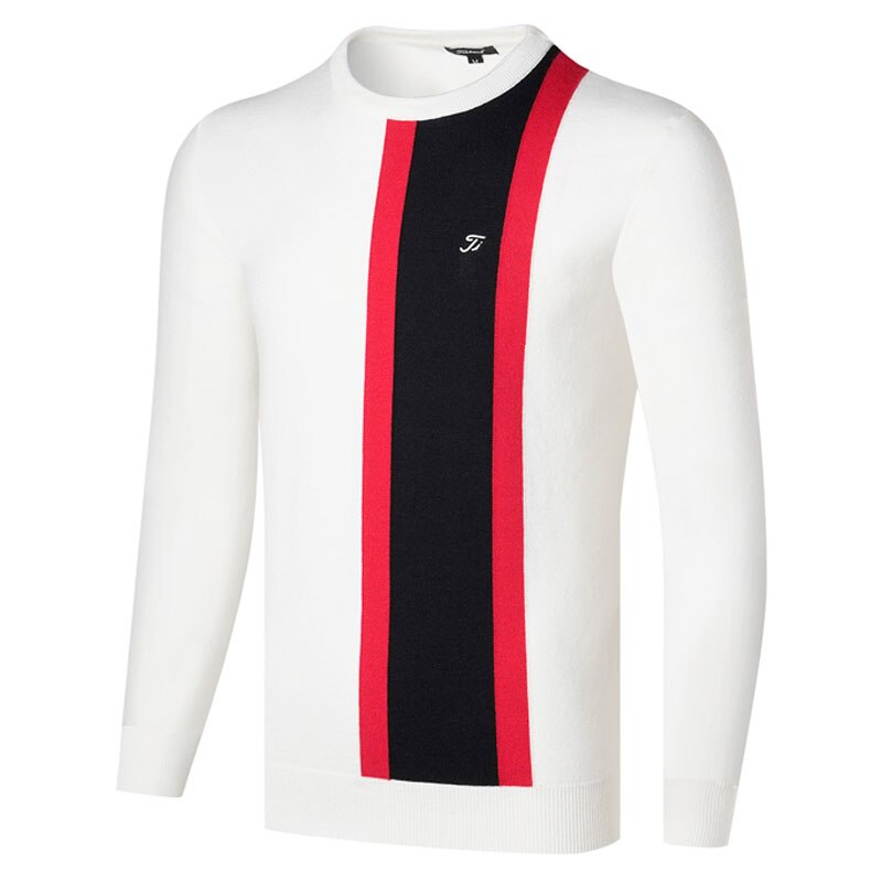 Mænd golf tøj efterår vinter sport sweater golf skjorte fulde ærmer anti-pilling golf sweater: Hvid / Xxl