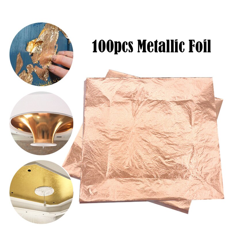 100pcs Decorative foil Metallic Foil Copper Aluminum Decorative Foil for Wall Ceiling Home Decoration @LS