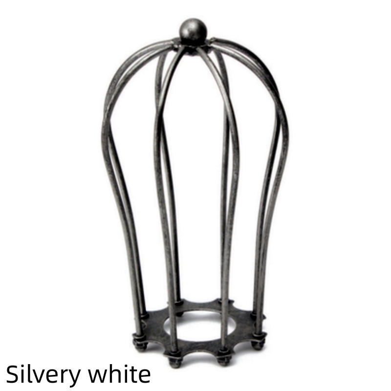 E27 schaduw zwart afgewerkt ijzeren edison lampenkap vintage verlichting kooi schaduw met fitting DIY lampaccessoires: Bruin