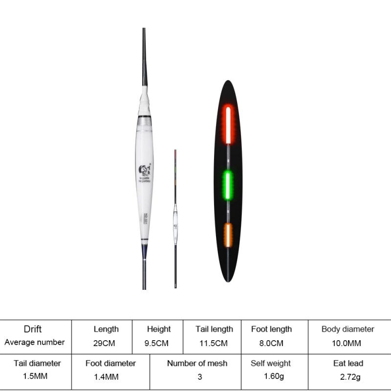 Smart Fishing Float Bite Alarm Fish Bite Bait LED Light Color Change Automatic Night Electronic Changing Buoy winter fishing: A1