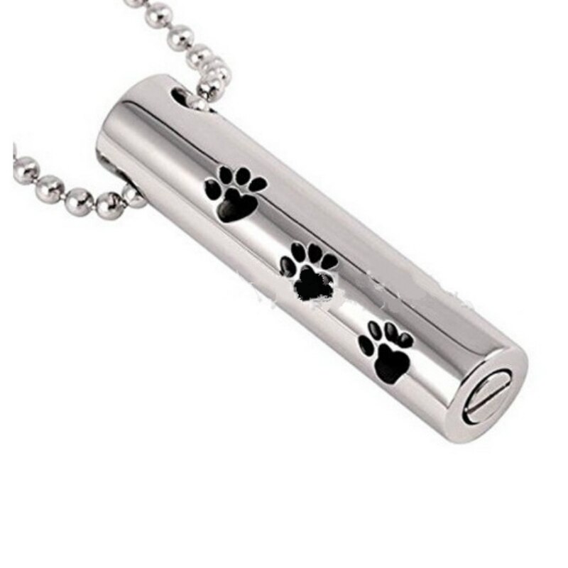 Huisdier Commemorative Hanger Ketting Titanium Stalen Kolom Poot Haar Asgrauw Kist Eeuwige Guardian