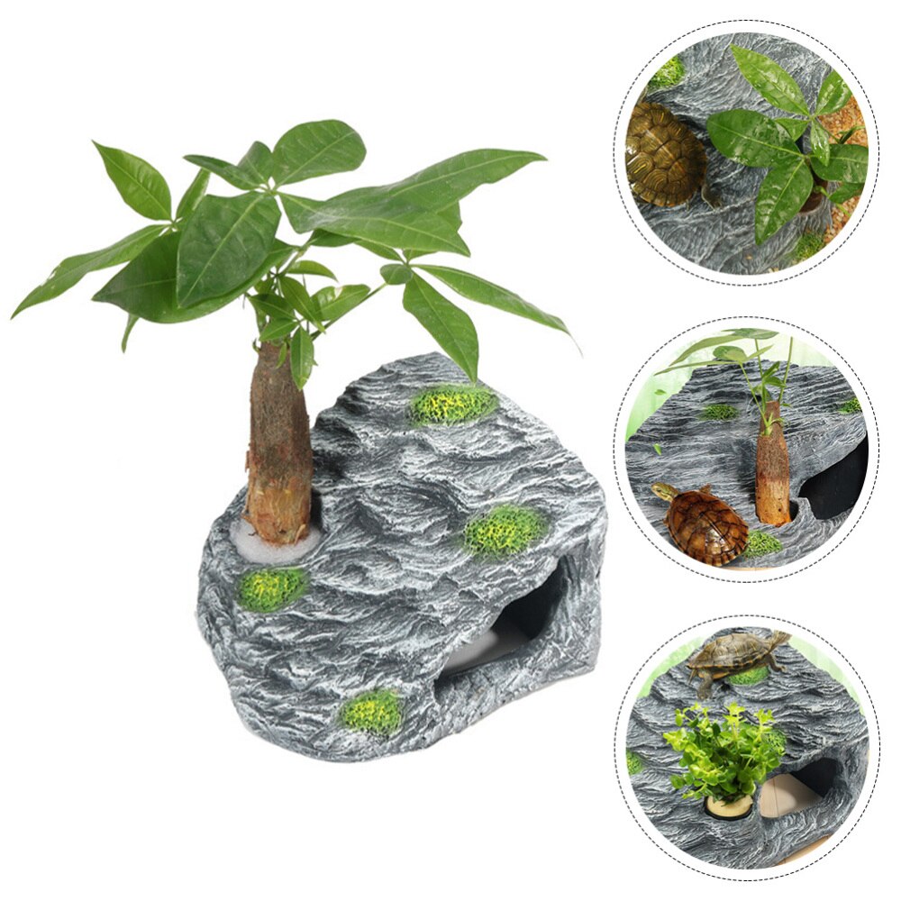 1Set Aquarium Fish Tank Decor Tortoise Climbing Tortoise Terrace Ornament