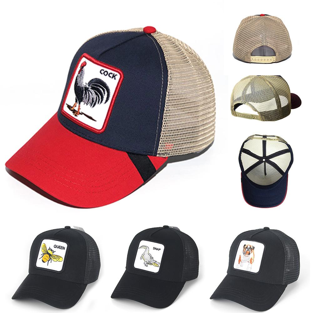 Baseball Hat Cap Sport Animal Farm Vintage Baseball Dier Cap Cock Patroon Geborduurd Terugschieten Trucker Hoed