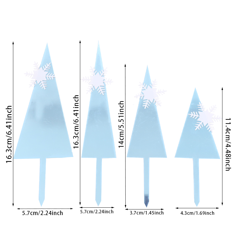 szczęśliwy urodziny ciasto cylinder płatek śniegu zamek ciasto dekoracja akryl niebieski Christmas drzewo Cupcake Toppers pieczenie impreza dekoracje: fioletowy