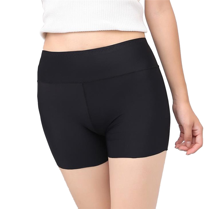 Fri størrelse kvinder sikkerhedsbukser ensfarvet sikkerhedsbukser undertøj is silke sømløse almindelige push up hip shorts