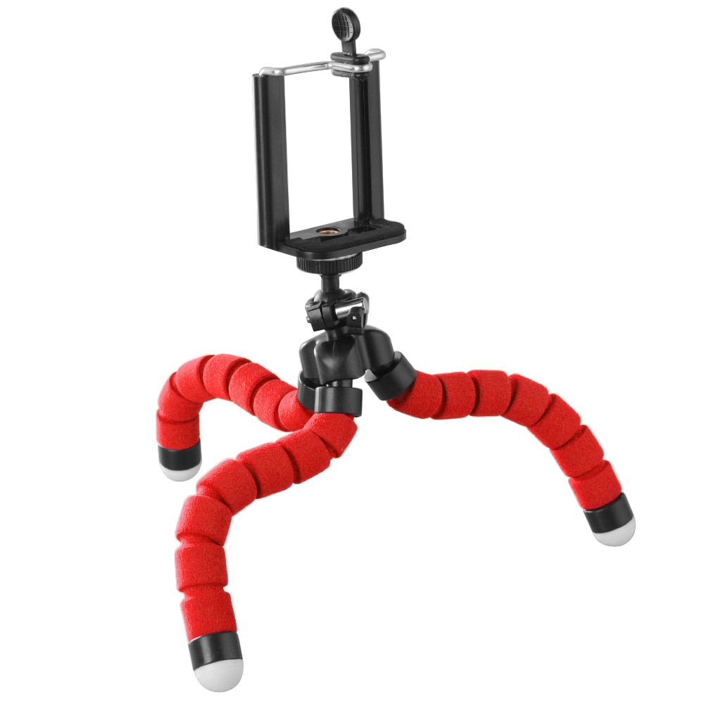 Octopus Flexible Tripod Mobile Phone Holder Bracket for iPhone iPad Camera Monopod Selfie Support Mobile Phone Holder Stand: Red