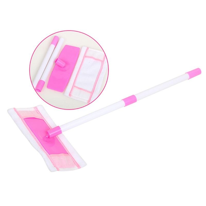 Cleaning Play Set Kids Role Play 6 Piece Broom Mop Bucket Dustpan Y4UD